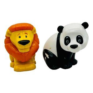 Fisher Price Little People Lion Panda Chimp Share Care Safari Animal Lot of 2‎